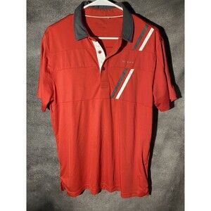 Sligo Men's Small Red Performance Golf Polo Striped Short Sleeve Shirt